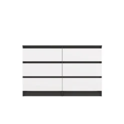 Cassettiera per camera da letto con 6 cassetti 120x30x75 cm antracite e bianco CMMT10