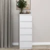 Cassettiera per camera da letto con 5 cassetti 40x45x111 cm bianca CMMT14