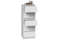 Cassettiera per camera da letto con 5 cassetti 40x45x111 cm bianca CMMT14