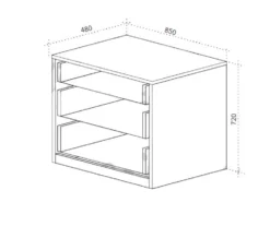 Cassettiera rosa e bianco legno CU17