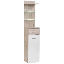 Colonna armadio con led bianca e quercia ACP3