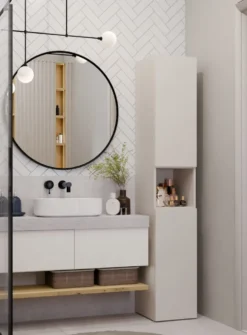 Colonna bagno alta 31x174 con vano a giorno beige cashmere CBT2