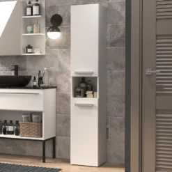 Colonna bagno alta 31x174 con vano a giorno bianco opaco CBT2