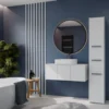 Colonna bagno minimal 30x170 cm a 3 ante bianco opaco CBT7