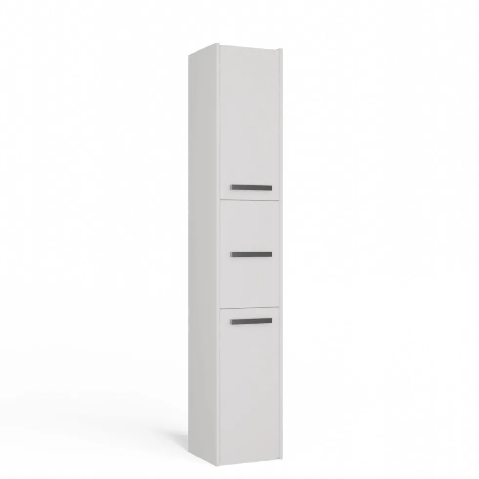 Colonna bagno minimal 30x170 cm a 3 ante bianco opaco CBT7