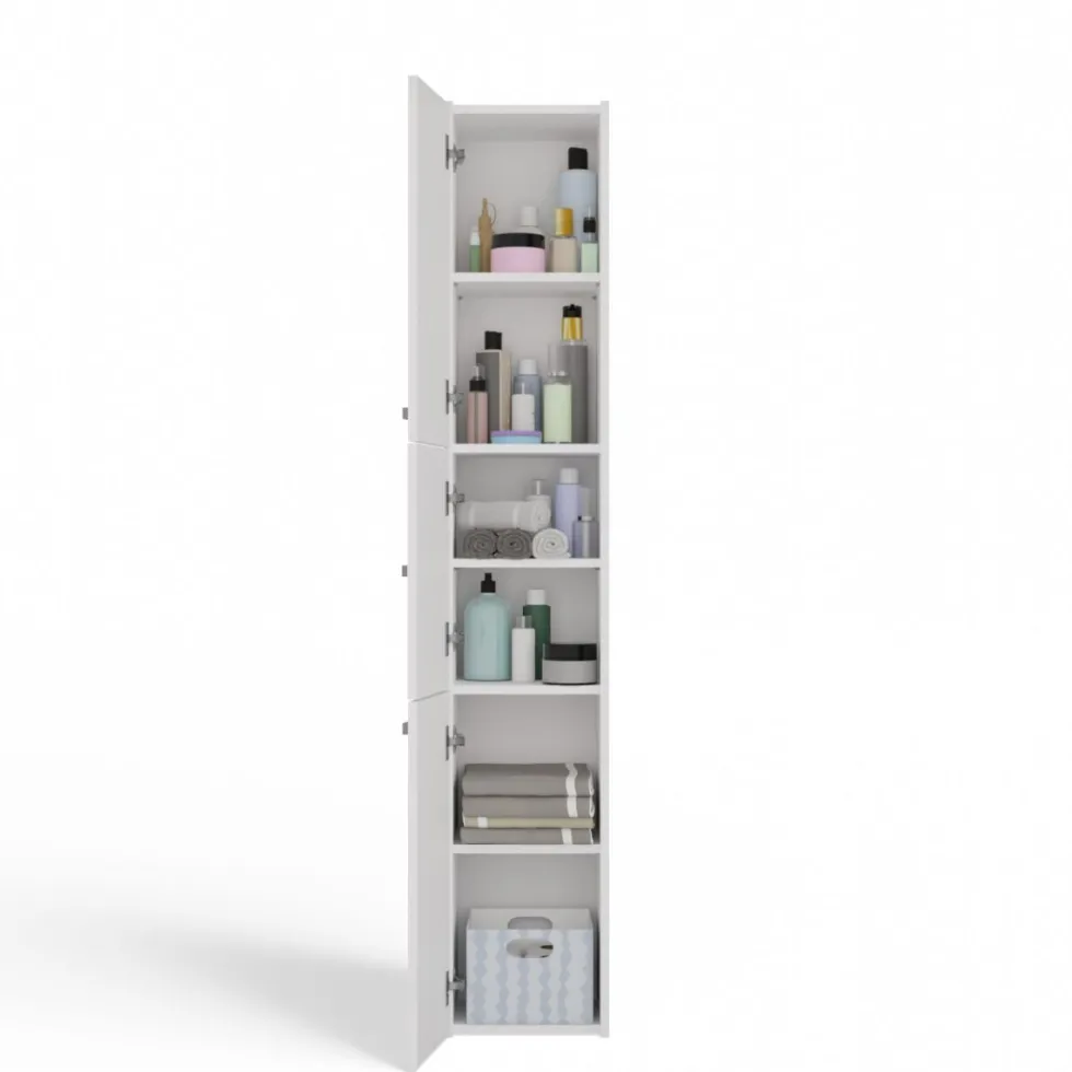 Colonna bagno minimal 30x170 cm a 3 ante bianco opaco CBT7