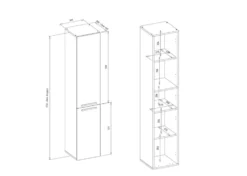 Colonna bagno moderna 31x174 a 2 ante bianco opaco CBT3
