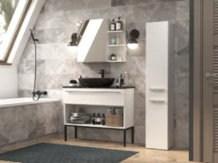 Colonna bagno moderna 31x174 a 2 ante bianco opaco CBT3