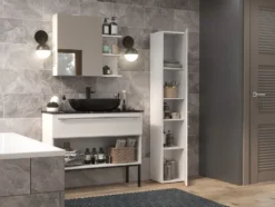Colonna bagno moderna 31x174 a 2 ante bianco opaco CBT3