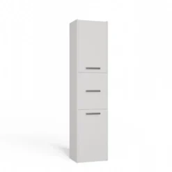 Colonna bagno moderna 40x170 cm a 3 ante bianco opaco CBT9