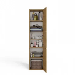 Colonna bagno moderna 40x170 cm a 3 ante rovere CBT9