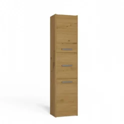 Colonna bagno moderna 40x170 cm a 3 ante rovere CBT9
