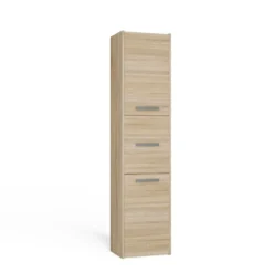 Colonna bagno moderna 40x170 cm a 3 ante rovere chiaro CBT9