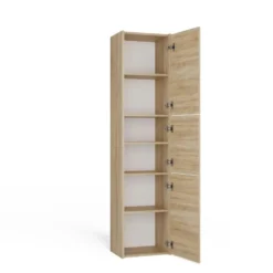 Colonna bagno moderna 40x170 cm a 3 ante rovere chiaro CBT9