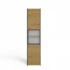 Colonna bagno salvaspazio 40x170 cm con vani a giorno rovere e antracite CBT8