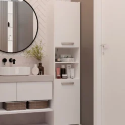 Colonna bagno salvaspazio 40x170 cm con vani a giorno bianco opaco CBT8