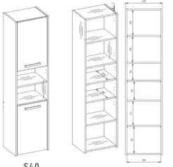 Colonna bagno salvaspazio 40x170 cm con vani a giorno bianco opaco CBT8