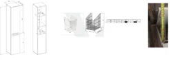 Colonna bagno salvaspazio 31x174 con cesto portabiancheria rovere e antracite CBT5