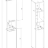 Colonna bagno salvaspazio 31x174 con cesto portabiancheria bianco opaco CBT4