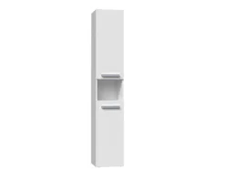 Colonna bagno salvaspazio 31x174 con cesto portabiancheria bianco opaco CBT4