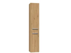 Colonna bagno salvaspazio 31x174 con cesto portabiancheria rovere CBT5