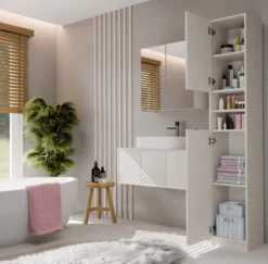 Colonna bagno salvaspazio 32x180 cm con 2 ante beige cashmere CBT1