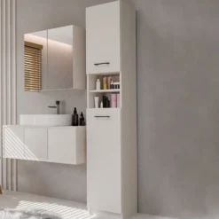 Colonna bagno salvaspazio 32x180 cm con 2 ante beige cashmere CBT1