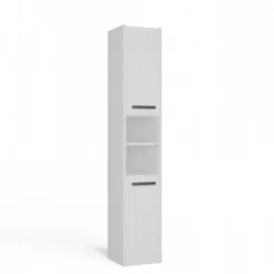 Colonna bagno salvaspazio 30x170 cm con ante e mensola bianco opaco CBT6