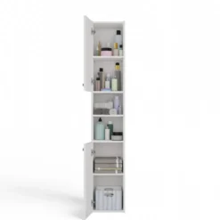 Colonna bagno salvaspazio 30x170 cm con ante e mensola bianco opaco CBT6