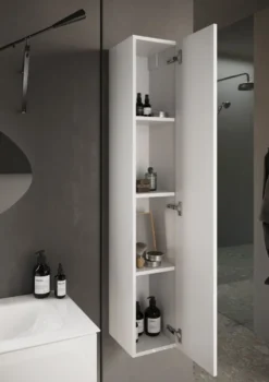 Colonna bagno sospesa 25x138 cm bianco lucido con 4 ripiani COL2