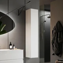 Colonna bagno sospesa 25x138 cm bianco lucido con 4 ripiani COL2