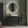 Colonna bagno sospesa 26x138 cm nera con 4 ripiani COL3