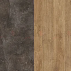 Comò con specchio color cemento e quercia dorata CU38