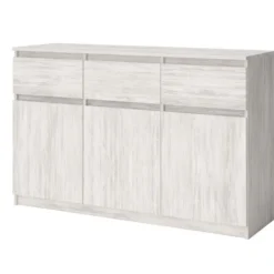 Comò mimimal con 3 cassetti e 3 ante in bianco legno CG40