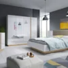 Comò moderno 138x90cm con 3 cassetti e 1 anta bianco lucido CLK1