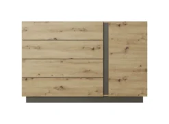 Comò moderno 138x90cm con 3 cassetti e 1 anta rovere CLK1