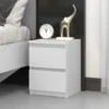 Comodino con 2 cassetti 30x40 cm bianco opaco COT7