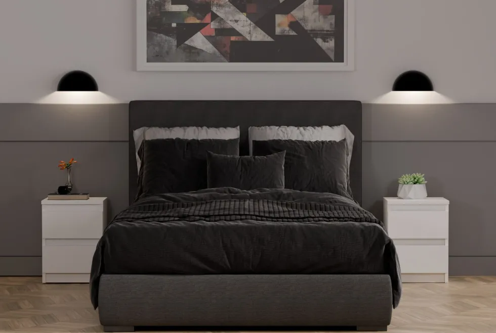 Comodino con 2 cassetti 30x40 cm bianco opaco COT7