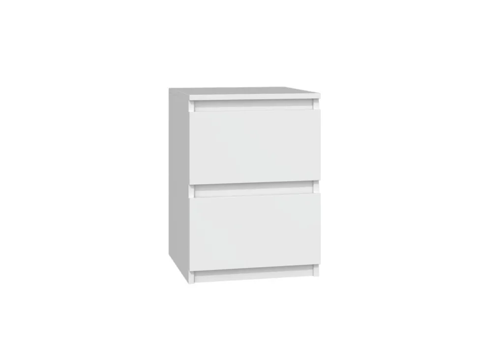 Comodino con 2 cassetti 30x40 cm bianco opaco COT7