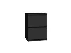 Comodino con 2 cassetti 30x40 cm nero COT7
