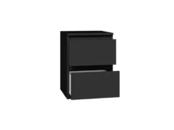 Comodino con 2 cassetti 30x40 cm nero COT7