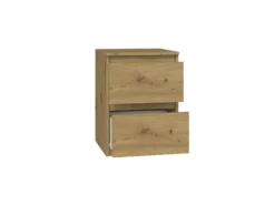 Comodino con 2 cassetti 30x40 cm rovere COT7