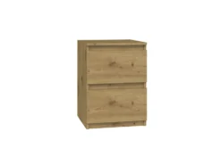 Comodino con 2 cassetti 30x40 cm rovere COT7