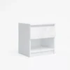 Comodino moderno con cassetto 45x47 cm in bianco lucido CGA7