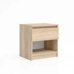 Comodino moderno con cassetto 45x47 cm in rovere chiaro CGA7