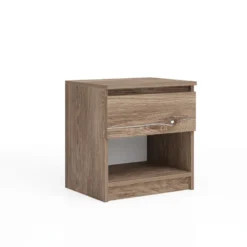 Comodino moderno con cassetto 45x47 cm marrone CGA7