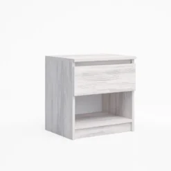 Comodino moderno con cassetto 45x47 cm in bianco legno CGA7