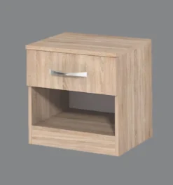 Comodino moderno con cassetto e vano a giorno 40x40 cm rovere sonoma CGA1