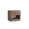 Comodino moderno con cassetto e vano a giorno 40x40 cm marrone CGA1