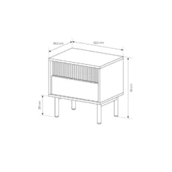 Comodino moderno con cassetto 53,5x55 cm rovere chiaro CMLK12